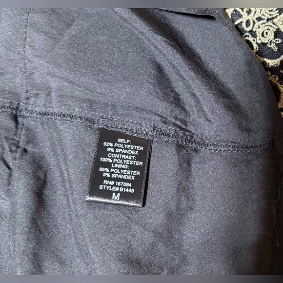 Pomander Place Lillith Black Maxi Dress M NWT Lace Trim Formal Holiday Glam - Picture 8 of 9